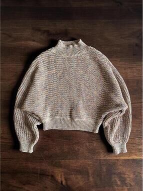BB Dakota Womens Sweater Top Size S Mock Neck Multi Color Cotton Blend Knit